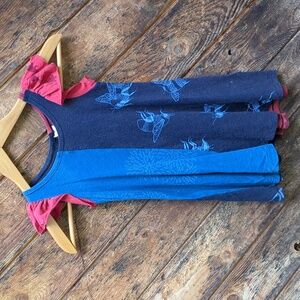 Smoking Lily Girl's Dress Floral Colorblock 4